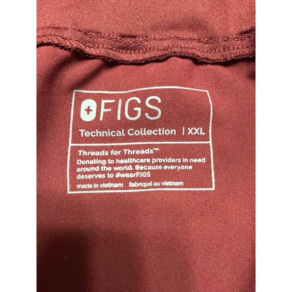 Figs High Waisted Zamora Jogger Scrub Pants Women's XXL Maroon *EUC - Picture 6 of 7